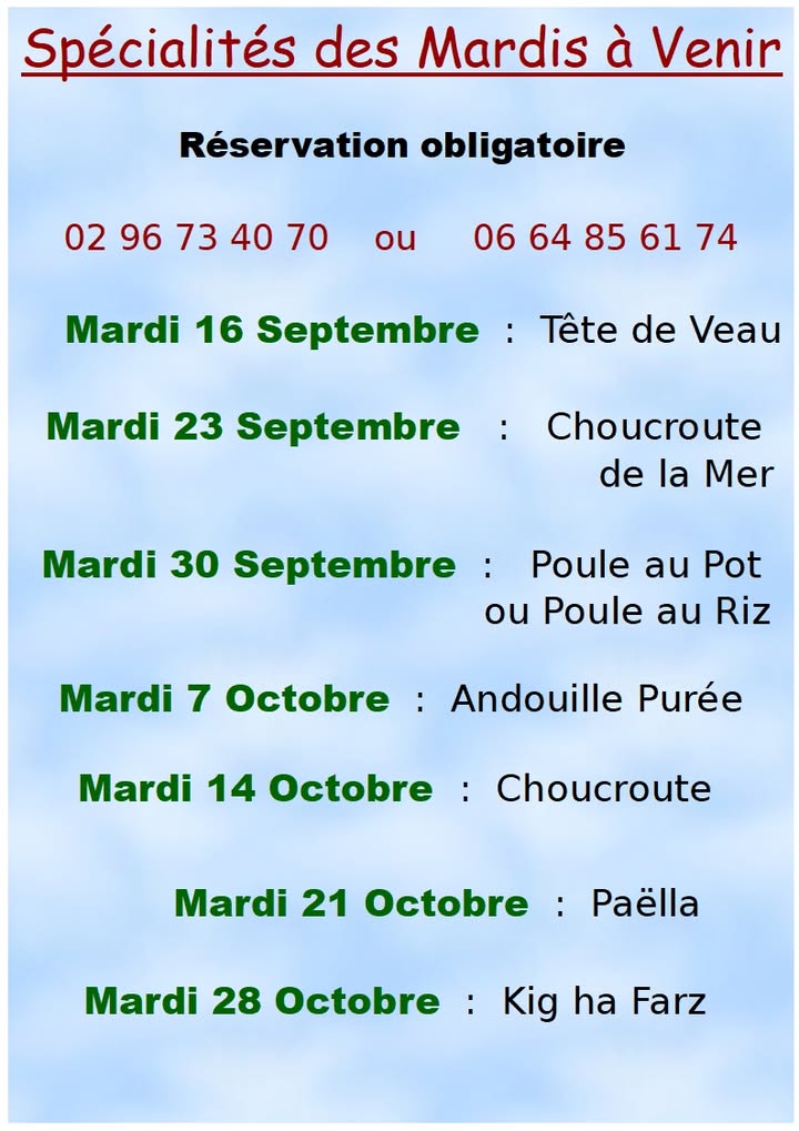 Voici les specialites des mardi a venir Pensez a 1 1308008621119299 - Accueil